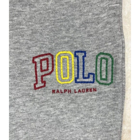 New  $148 POLO RALPH LAUREN FLEECE JOGGERS PANTS LOGO GREY Men's Size LARGE - Picture 6 of 10